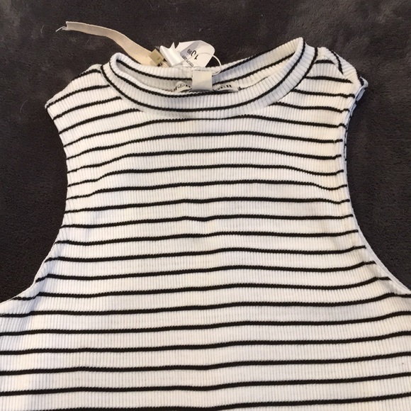 Moral Fiber Black + White Stripe Bodysuit - Picture 2 of 5